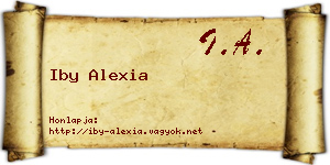 Iby Alexia névjegykártya
